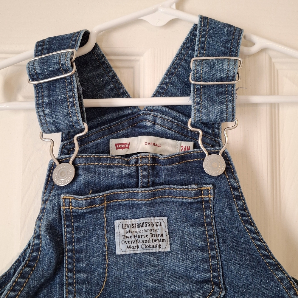 Levi's Dark Blue Kids Denim Overalls - Picture 3 of 7